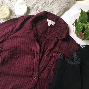 Cloth + Stone Patterned Button-up Blouse 🌸